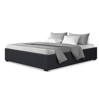 Bed Frame Queen Size Gas Lift Base Charcoal TOKI