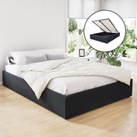 Bed Frame Queen Size Gas Lift Base Charcoal TOKI