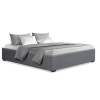 Bed Frame Queen Size Gas Lift Base Grey TOKI