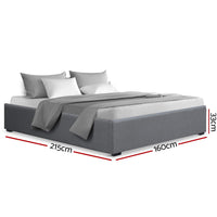 Bed Frame Queen Size Gas Lift Base Grey TOKI