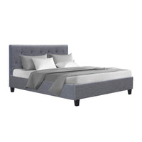 Bed Frame Double Size Grey VANKE