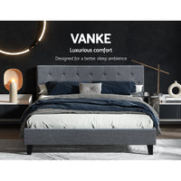 Bed Frame Queen Size Grey VANKE