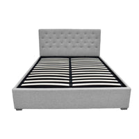 Bed Frame Queen Size Gas Lift Grey VILA