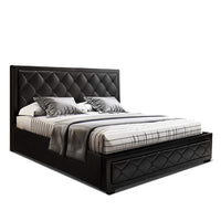 Bed Frame King Size Gas Lift Black TIYO