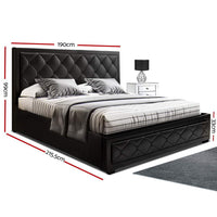 Bed Frame King Size Gas Lift Black TIYO