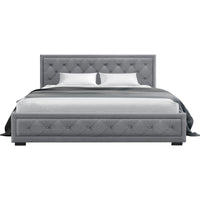 Bed Frame King Size Gas Lift Grey TIYO