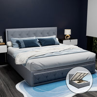 Bed Frame King Size Gas Lift Grey TIYO