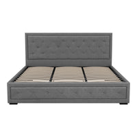 Bed Frame King Size Gas Lift Grey TIYO