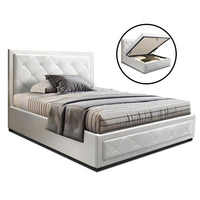 Bed Frame King Single Size Gas Lift White TIYO