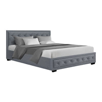 Bed Frame Queen Size Gas Lift Grey TIYO