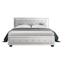 Bed Frame Queen Size Gas Lift White TIYO