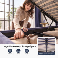 Artiss King Bed Frame with Lift Up Storage and USB Ports Grey