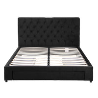 Artiss Queen Bed Frame Storage Charging Station Upholstered 3 Drawers USB Type-C