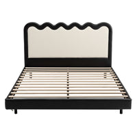 Artiss Double Bed Frame, Floating Design with RGB LED and USB Charging