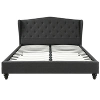 Artiss Queen Bed Frame Wingback Headboard Charcoal Grey Linen Upholstered Platform Bed Base