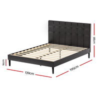 Bed Frame Double Size LED Black RAVI