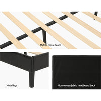 Bed Frame Double Size LED Black RAVI