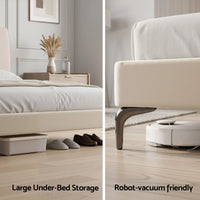Artiss Double Bed Frame Upholstered Platform Bed with Tufted Headboard 300kg Support