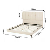Artiss Queen Bed Frame Upholstered Platform Bed with Tufted Headboard 300kg Support