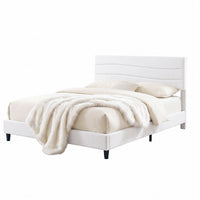 Artiss Queen Bed Frame with Storage Adjustable Headboard Platform Base Linen Fabric Charging Ports
