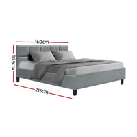 Bed Frame Queen Size Grey TINO