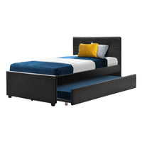 Bed Frame King Single Size Trundle Daybed Black