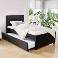 Bed Frame King Single Size Trundle Daybed Black