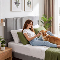 Artiss King Bed Frame with Adjustable Headboard, Grey, 300kg Capacity