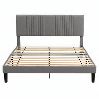 Artiss Queen Bed Frame with Adjustable Headboard, Grey, 300kg Capacity