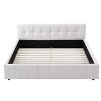 Artiss Queen Bed Frame with Charging, LED Lights & Tufted Headboard