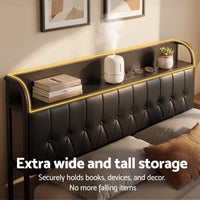 Artiss Queen Bed Frame with Storage Headboard SAA Certified Charging Station
