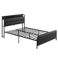 Artiss Queen Bed Frame with Storage Headboard SAA Certified Charging Station