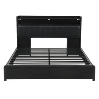 Artiss King Bed Frame with Storage Headboard, 2 Drawers, Charging Station & LED Light