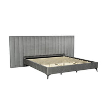 Bed Frame King Size Velvet Grey LOTT