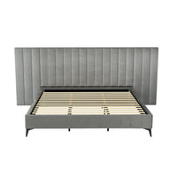 Bed Frame King Size Velvet Grey LOTT