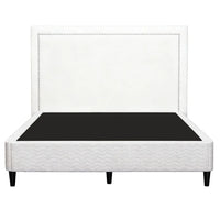 Artiss Queen Bed Frame with Headboard Platform Bed Base Grey Beige Fabric Metal