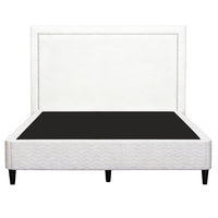 Artiss Queen Bed Frame with Headboard Platform Bed Base Grey Beige Fabric Metal