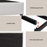 Artiss Queen Bed Frame with Headboard Platform Bed Base Grey Beige Fabric Metal