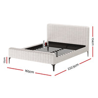 Artiss BedStory Queen Bed Frame with Mattress Set Platform Base Pocket Coil Linen Upholstered