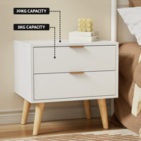 Artiss Queen Bed Frame Bedside Table Set Gas Lift Storage Base with Boucle Fabric Upholstered Headboard 2 Drawer Nightstand for Bedroom Furniture