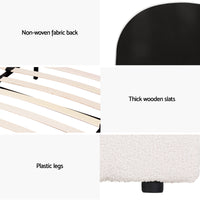 Artiss Gas Lift Queen Bed Frame with Bedside Table Set Boucle Fabric Upholstered Platform Bed Nightstand