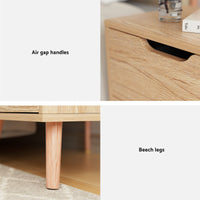 Artiss Gas Lift Queen Bed Frame with Bedside Table Set Boucle Fabric Upholstered Platform Bed Nightstand