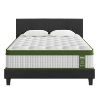 Artiss BedStory Double Bed Frame Mattress Set Platform Upholstered Hybrid Pocket Coil