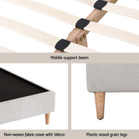 Artiss Queen Bed Frame with Storage Scalloped Velvet Headboard Wooden Platform Base