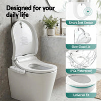 Cefito Smart Electric Bidet Toilet Seat Cover D-Shape SIAA Material Certified