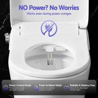 Cefito Electric Bidet Toilet Seat Washing Without Power Heated D-Shape Air Dryer
