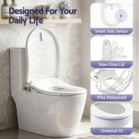 Cefito Electric Bidet Toilet Seat Washing Without Power Heated D-Shape Air Dryer