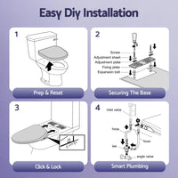Cefito Electric Bidet Toilet Seat Washing Without Power Heated D-Shape Air Dryer