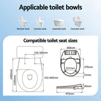 Cefito Non Electric Bidet Toilet Seat O-Shape Dual Nozzle Soft Close WaterMark DIY