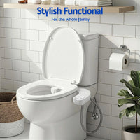 Cefito Ultra-Slim Bidet Attachment Detachable Bidet with Self-Cleaning Dual Nozzle Non-Electric Adjustable Water Pressure, Cold Water Toilet Bide